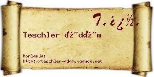 Teschler Ádám névjegykártya